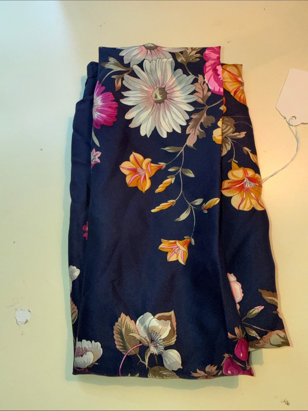 Dior Floral Navy Scarf with Multi-Colored Blooms by with COA - Picture 5 of 5